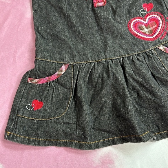 Vintage Carter’s Charcoal Black Denim Sweet Heart Dress Valentines size 4T - Picture 4 of 12